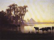 Theodore Frere Along the Nile at Giza oil on canvas